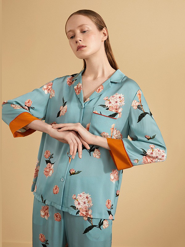 金三塔内衣2023春夏季蓝色家居服