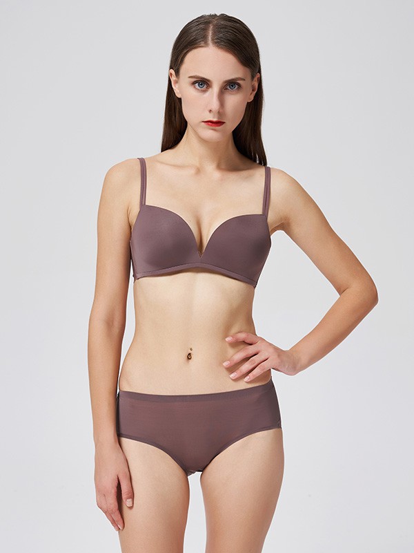 娅茜内衣2023春夏季咖啡色收腹内裤