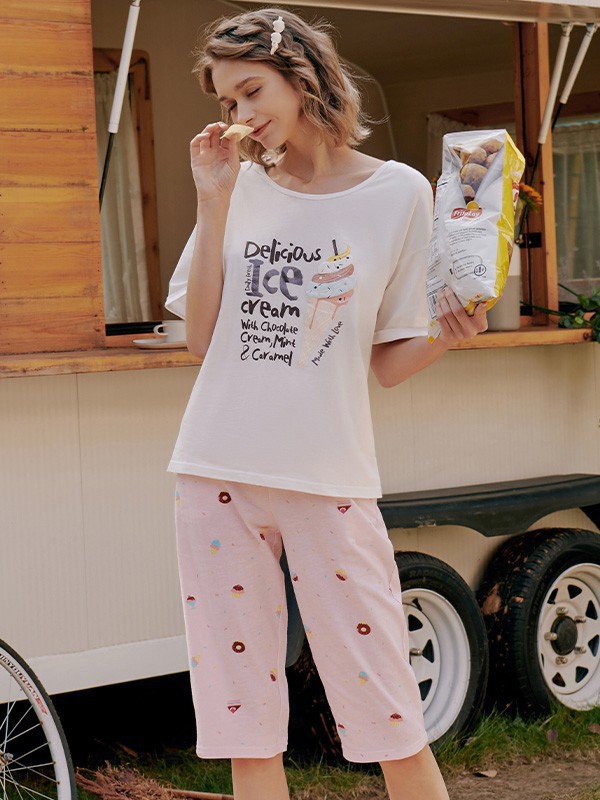 三枪内衣2023春夏季白色家居服