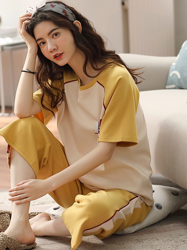 睦隆世家内衣2023春夏季黄色家居服