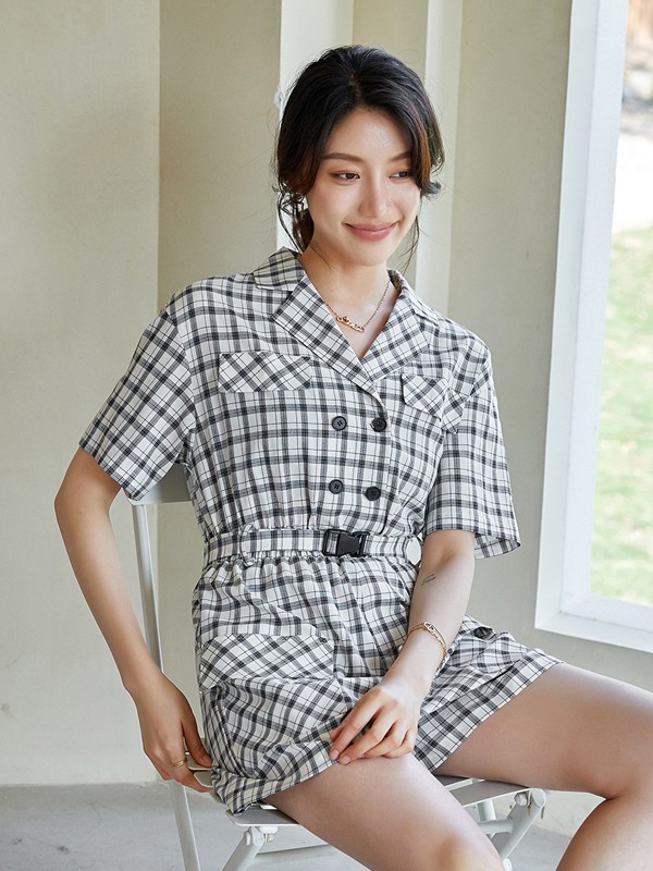 纳纹女装2023春夏季白色连体裤