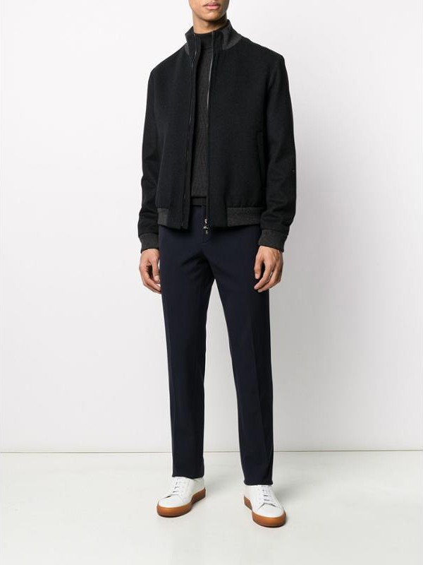 克莱利亚尼男装2023春夏季黑色长裤