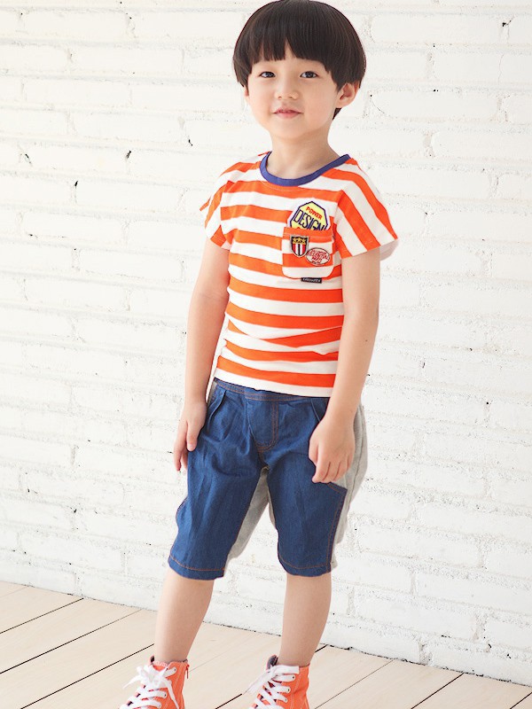 凯莉贝尼斯童装2023春夏季橙色T恤