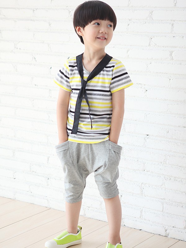 凯莉贝尼斯童装2023春夏季黄色T恤