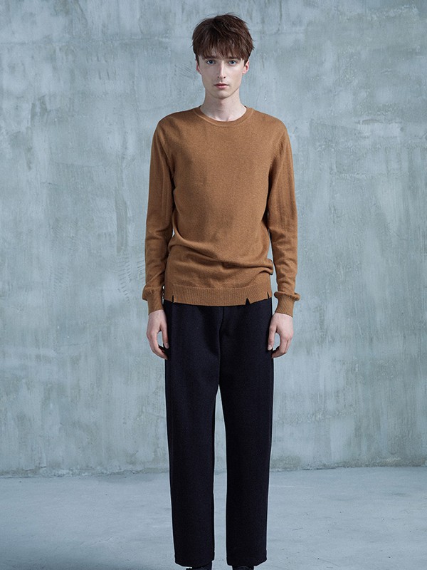 瑞弗史东男装2022秋冬季咖啡色毛衣