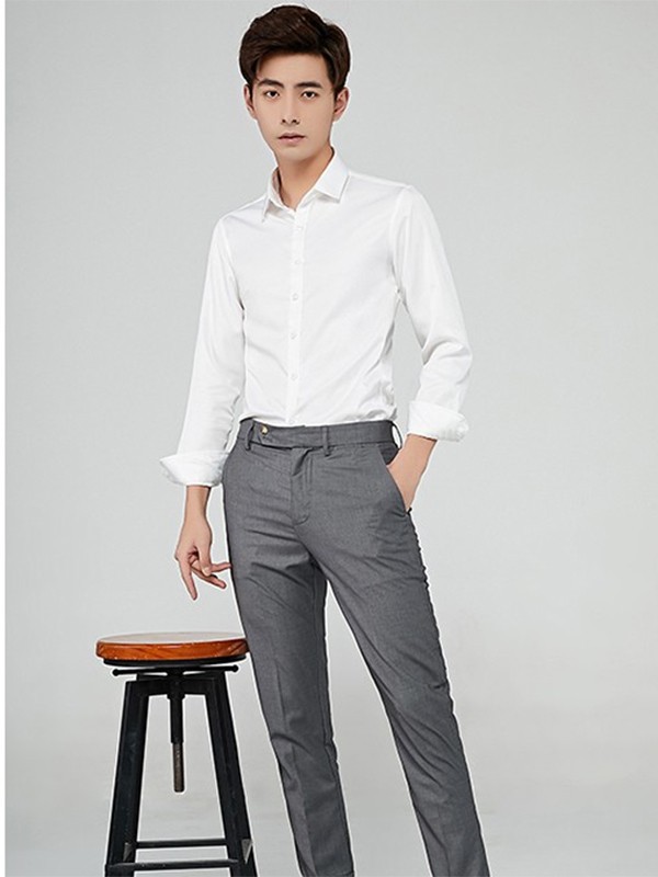 西域骆驼男装2023春夏季白色衬衫裙