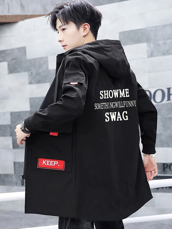 西域骆驼2023春夏季黑色大衣