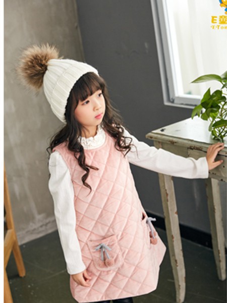 e童依派童装2022春夏季粉色连衣裙