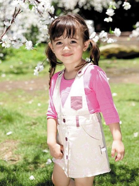 皮卡泡泡童装2023春夏季白色背带裙