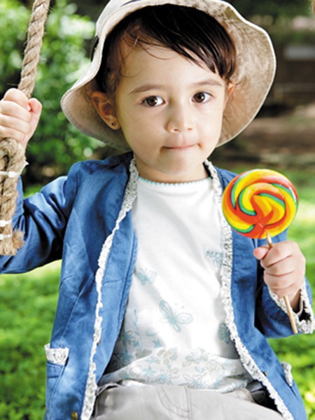 皮卡泡泡童装2023春夏季白色polo衫