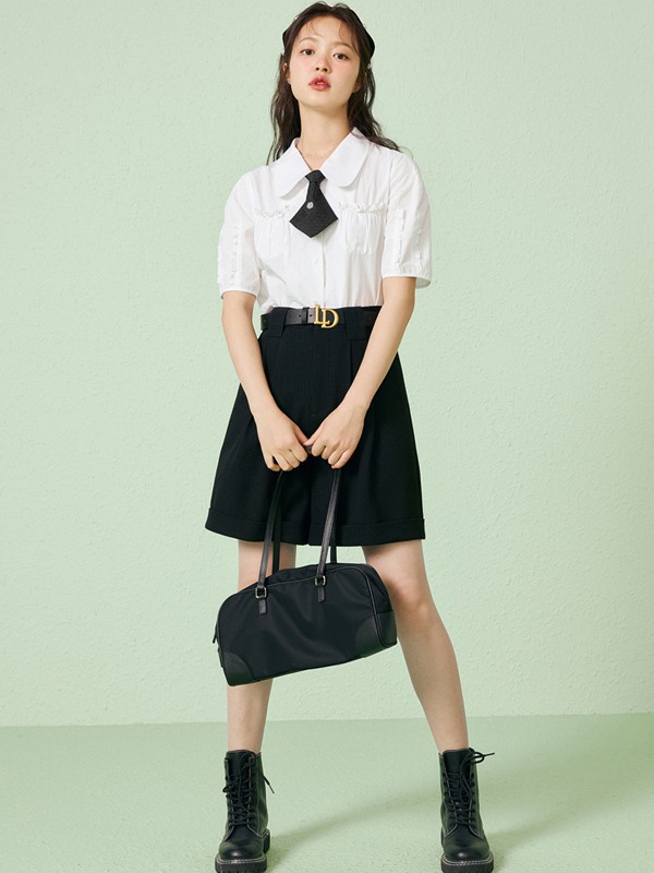 乐町女装2023春夏季白色衬衫