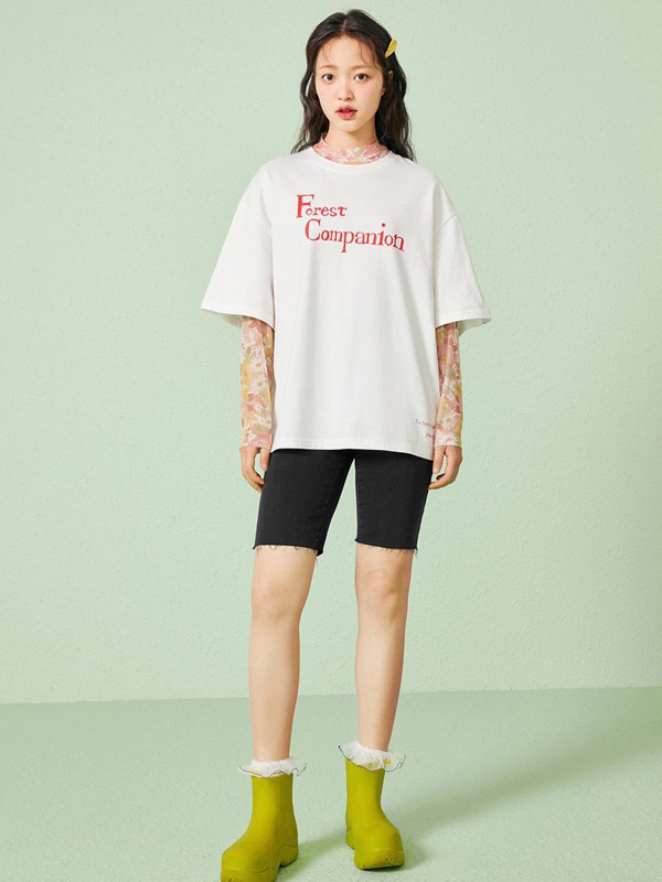 乐町女装2023春夏季白色T恤