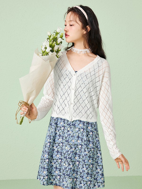 乐町女装2023春夏季蓝色吊带裙