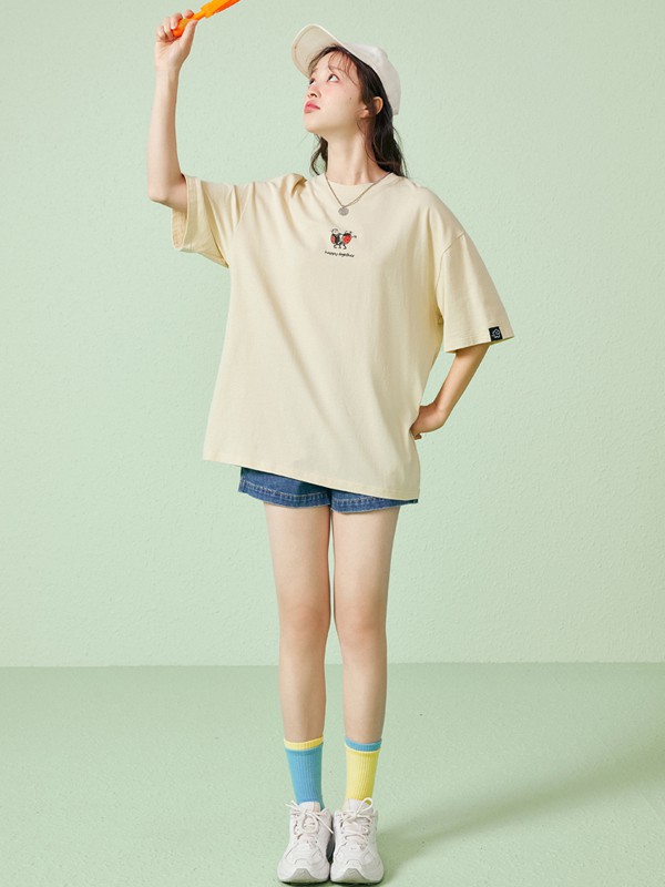 乐町女装2023春夏季裸色T恤