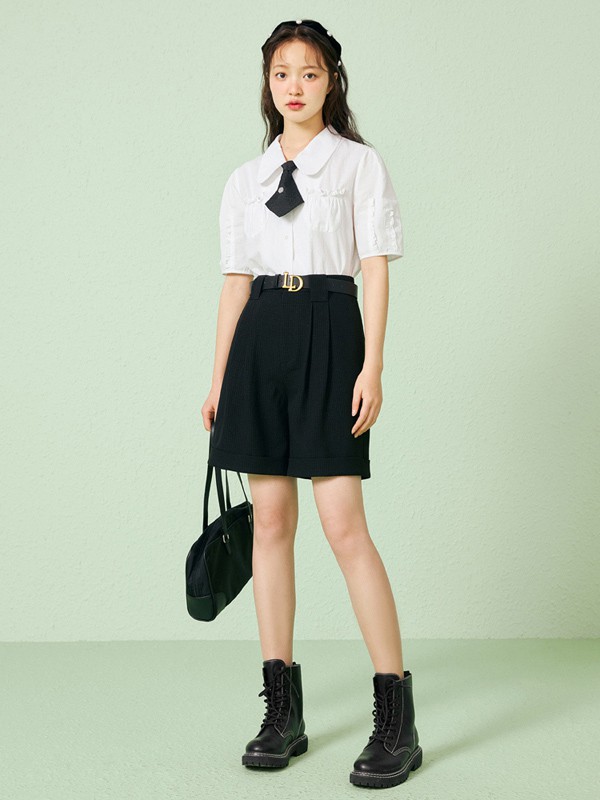 乐町女装2023春夏季白色衬衫