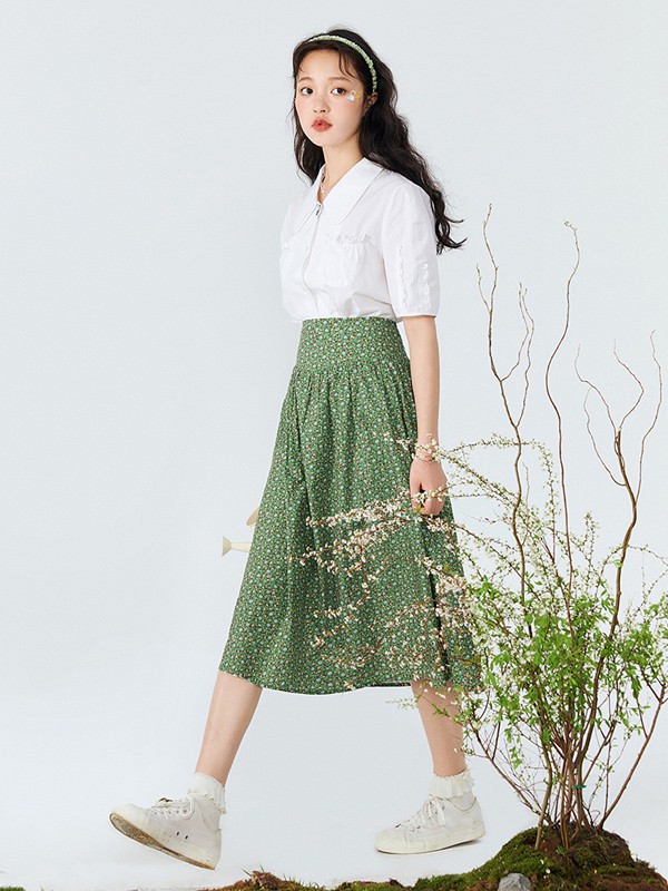 乐町女装2023春夏季白色衬衫