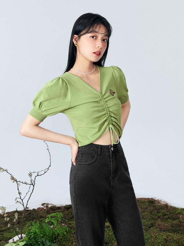 乐町女装2023春夏季黑色长裤