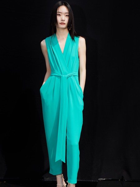 凯恩女装2023春夏季蓝色连衣裙