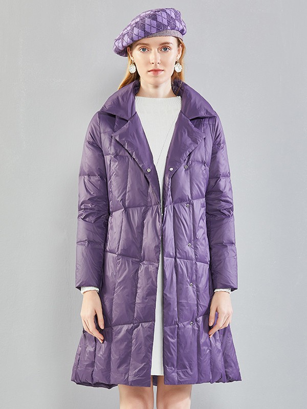恺诗依女装2022秋冬季紫色羽绒服