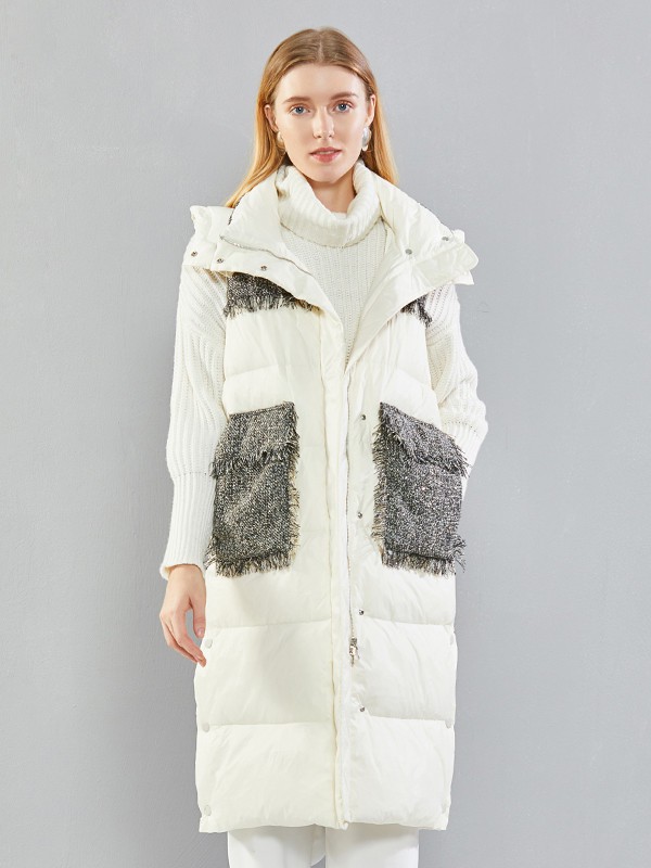 恺诗依女装2022秋冬季白色棉服