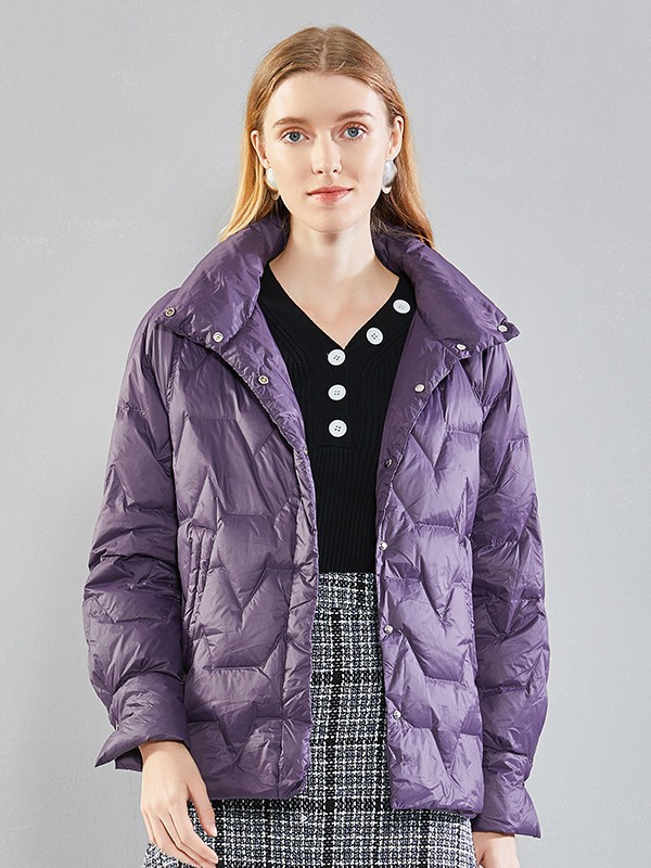 恺诗依女装2022秋冬季紫色棉服