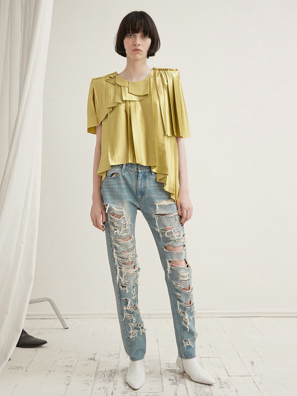 江南布衣女装2023春夏季黄色T恤