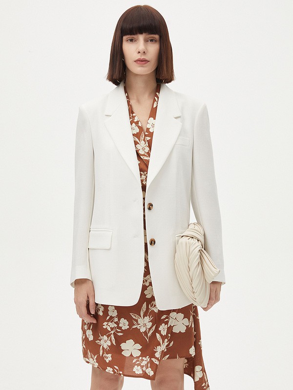 朗姿女装2023春夏季橙色连衣裙