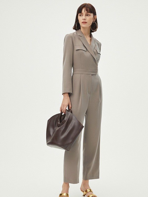 朗姿女装2023春夏季灰色连衣裙