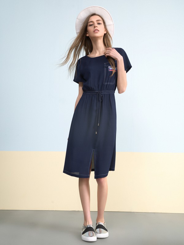 FV女装2023春夏季黑色连衣裙