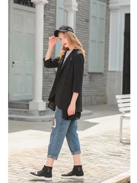 雨希女装2023春夏季黑色西装