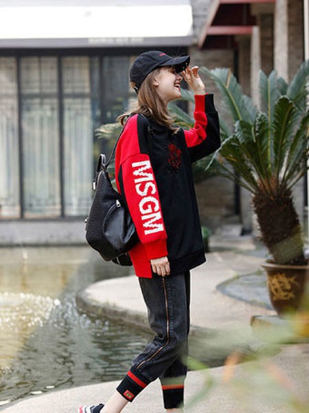 雨希女装2023春夏季黑色长裤