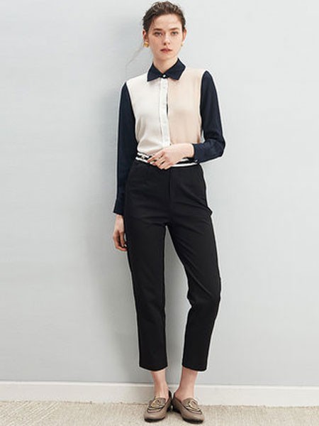 ZIMMUR女装2023春夏季黑色长裤