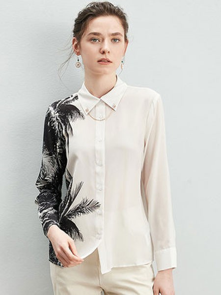 ZIMMUR女装2023春夏季白色衬衫