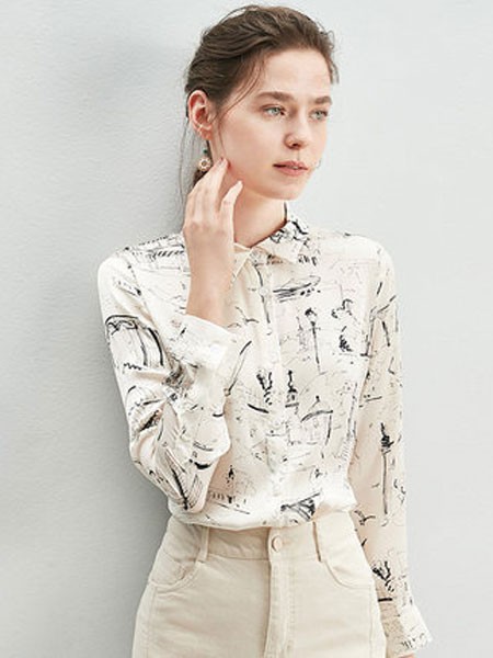 ZIMMUR女装2023春夏季白色衬衫