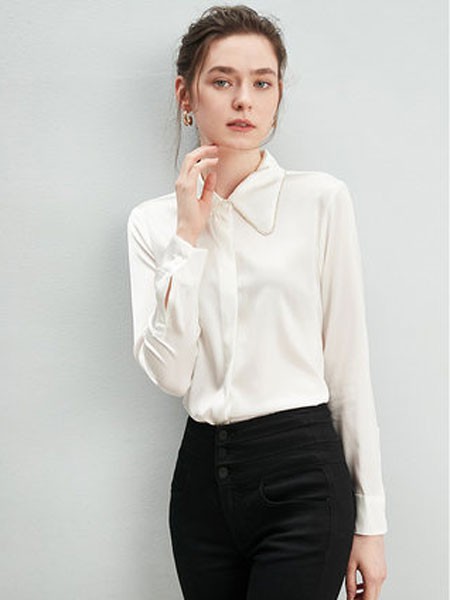 ZIMMUR女装2023春夏季白色衬衫