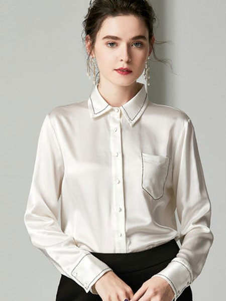 ZIMMUR女装2023春夏季白色衬衫