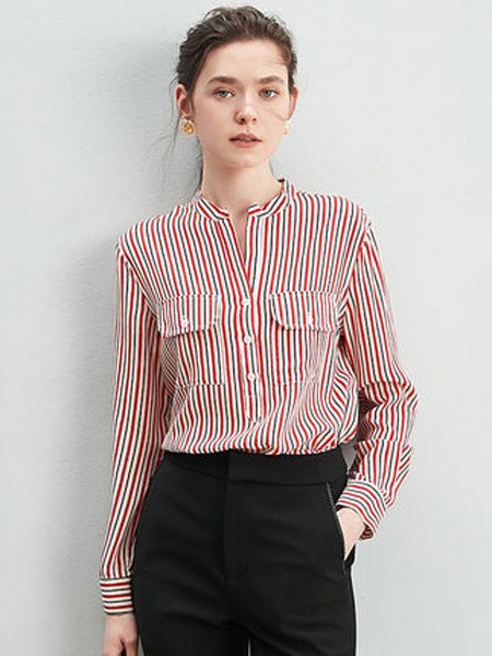 ZIMMUR女装2023春夏季粉色衬衫