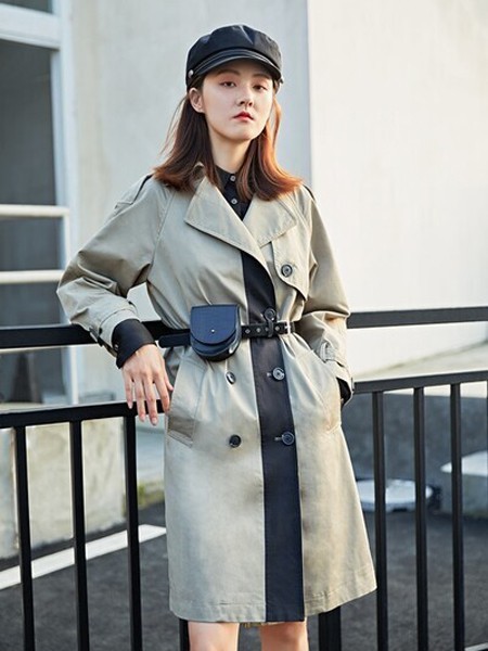 茜舞女装2022秋冬季灰色风衣