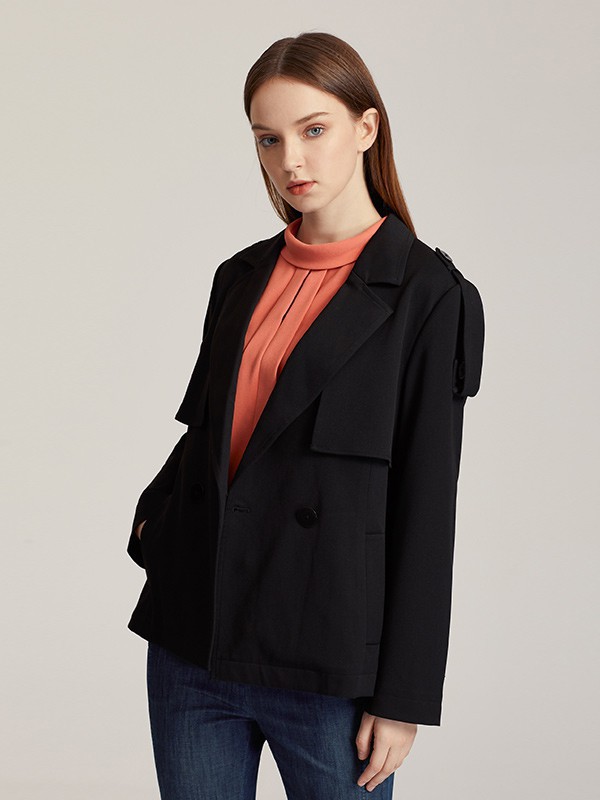 蕾朵女装2022秋冬季橙色雪纺衫