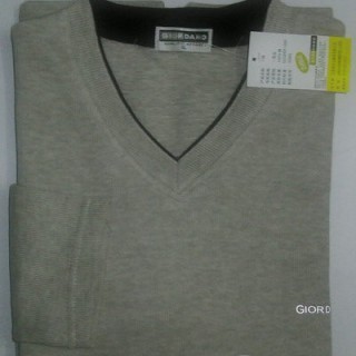 佐丹奴纯棉长袖T恤批发 加厚V领男士T恤批发