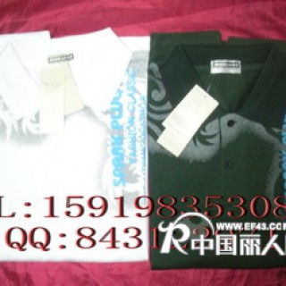 厂家批发纯棉长袖佐丹奴T恤