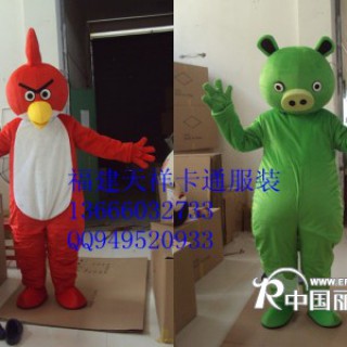 供应愤怒小鸟和小绿猪卡通玩具服装，卡通道具服装，卡通人偶服装