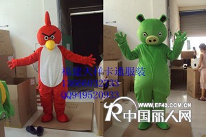 供应卡通人偶服装，卡通道具服装，愤怒小鸟和小绿猪