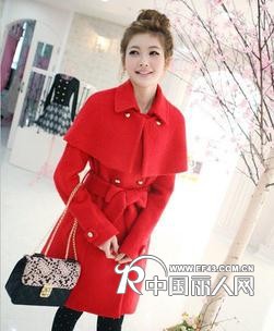 2011韩国女装秋冬热销新款甜美披肩毛呢大衣