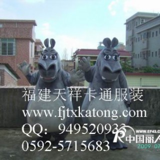 供应福建天祥卡通服装，河马卡通人偶服装，玩具人偶服装