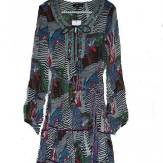 2011春夏装上市 91565 安娜苏 欧美风 OL 花色 真丝连衣裙