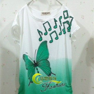 供应流行服装便宜女士短袖T恤批发韩版女士T恤批发