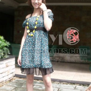 虎门甜美雪纺裙批发 碎花雪纺显瘦吊带连衣裙子