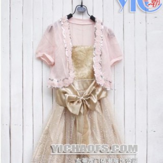 时尚熟女园领披肩褶皱收腰连衣裙批发