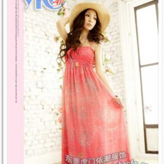 真丝灯茏式裹胸长裙批发 百变麻棉长裙批发  夏威夷吊带裹胸长裙批发